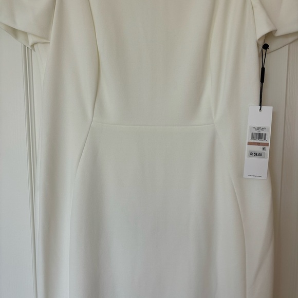 Calvin Klein | BNWT Tulip Sleeve Off-White Sheath Dress - Size 12 - Picture 7 of 10